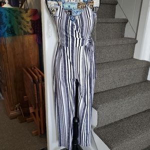 DEREK HEART~ BLACK & WHITE STRIPED JUMPSUIT!